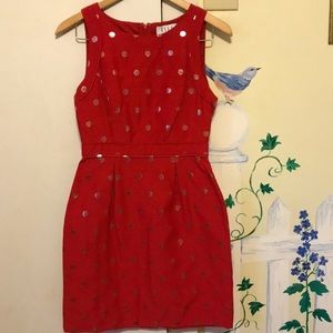 ELLE Red Silver Polka Dot Dress